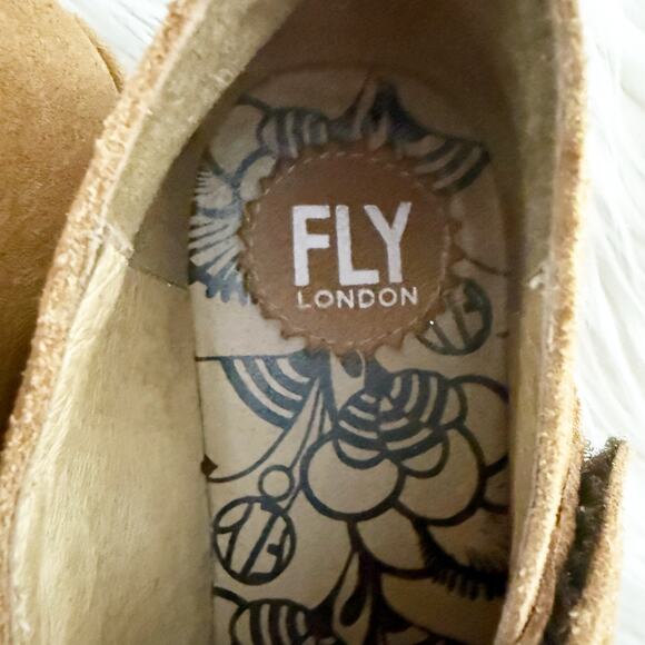 FLY LONDON | Wedge Caramel Tan Robi Adjustable Mary Jane Strap | 39, 8.5 - Picture 3 of 8